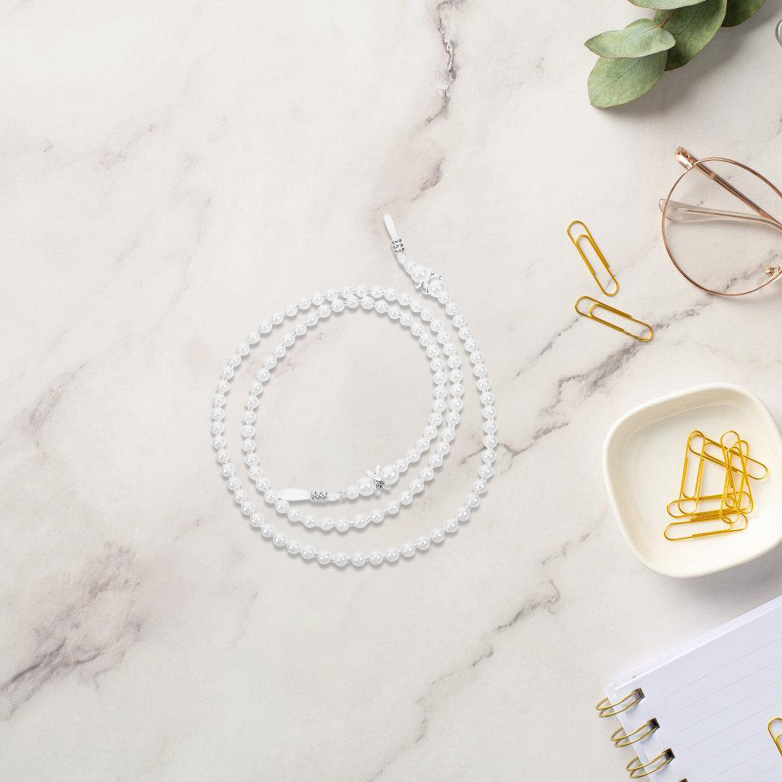 Mask Chain Holder - สายคล้องแว่นตาประดับมุก สายคล้องแว่นตาแบบลูกปัดกันลื่น สายคล้องแว่นกันแดด สร้อยคอหน้ากาก แอคเซสซอรี่หรูหรา สายคล้องกันลื่น