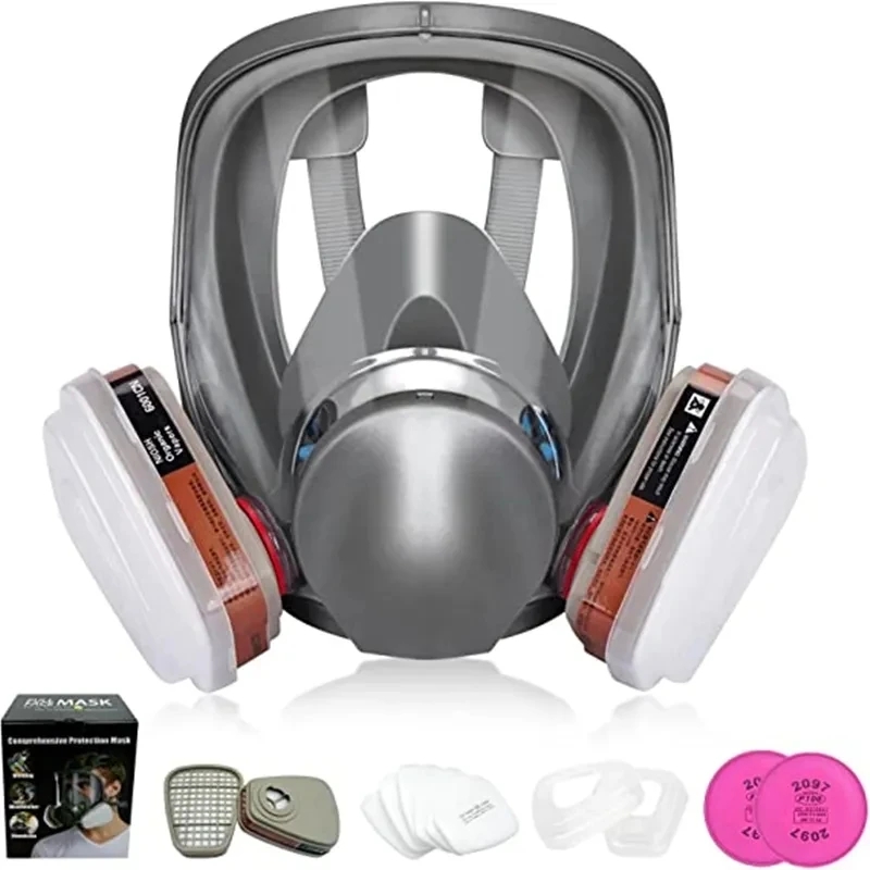 Dust Mask Construction - หน้ากากป้องกันแก๊สพิษ6800สีอุตสาหกรรมสเปรย์การฉีดวัคซีนความปลอดภัยการทำงานตัวกรองฝุ่นการป้องกัน seluruh wajah ด้วยฟอร์มาลดีไฮด์