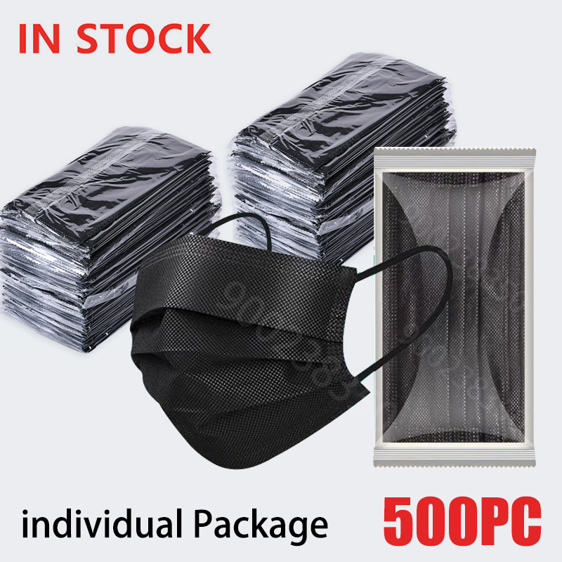 Disposable Surgical Mask - หน้ากากอนามัยแบบใช้แล้วทิ้ง สีดำ สำหรับผู้ใหญ่ จำนวน 50-500 ชิ้น
