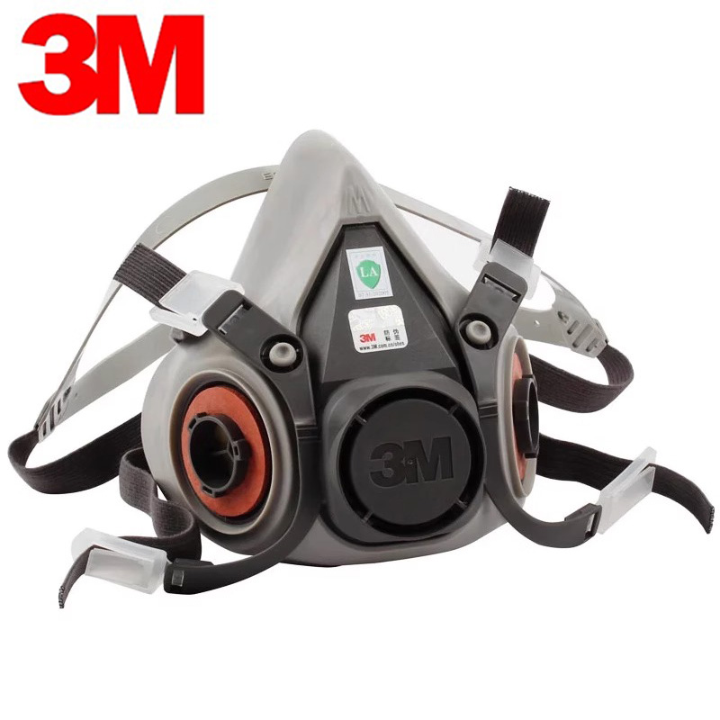 Dust Mask Construction - หน้ากากกรองอากาศแบบดูดฝุ่นในตัว 3M6200 สำหรับพ่นสี อุตสาหกรรมเคมี ป้องกันฝุ่นและแก๊ส