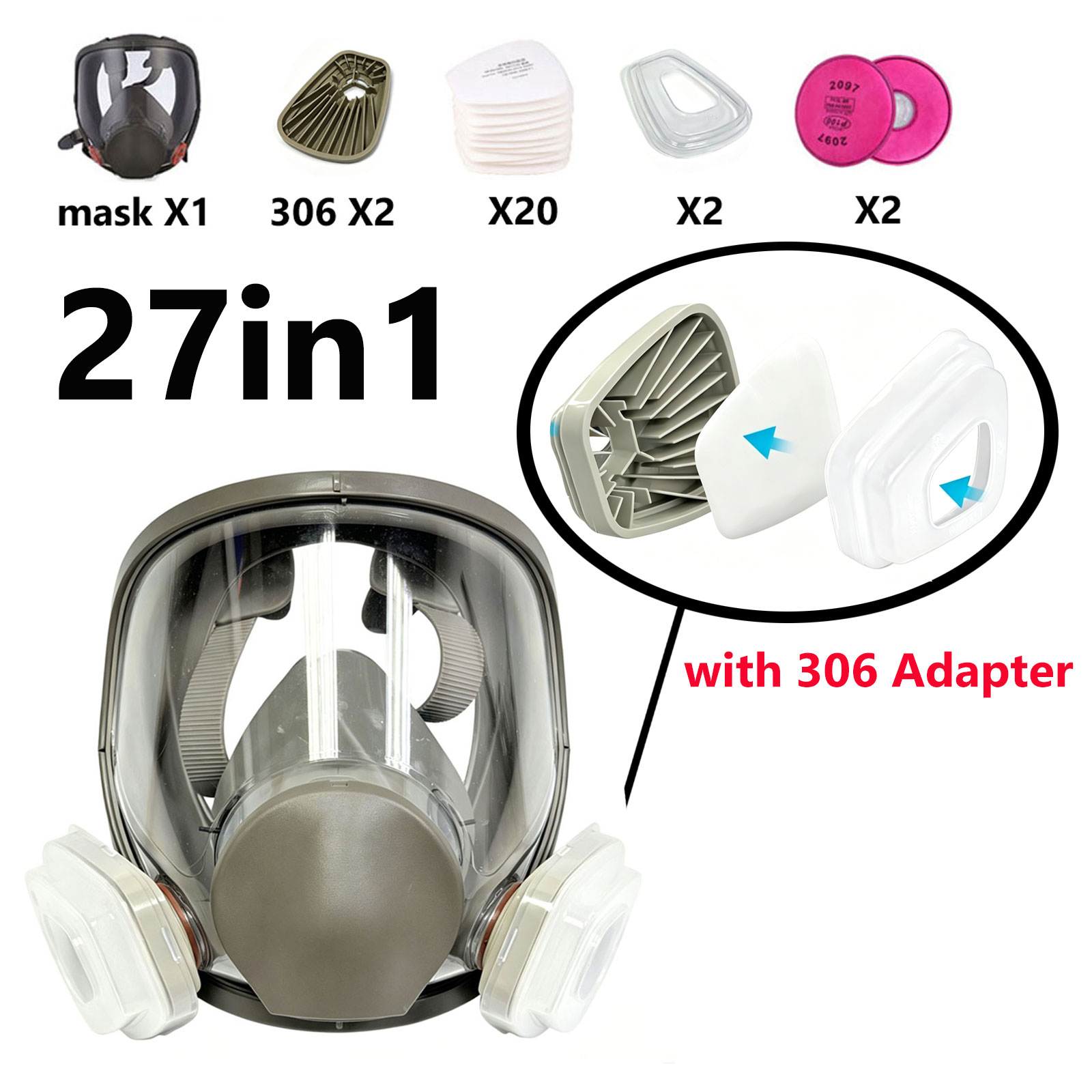 หน้ากากป้องกันฝุ่นแบบเต็มหน้า  - Dust Mask Construction บทวิจารณ์และราคา